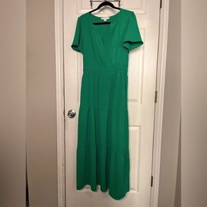 LG Green Monteau Dress with Pockets